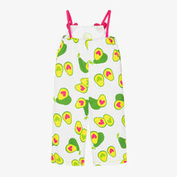 Agatha Ruiz de la Prada-Girls White & Green Avocado Jersey Jumpsuit | Childrensalon Outlet