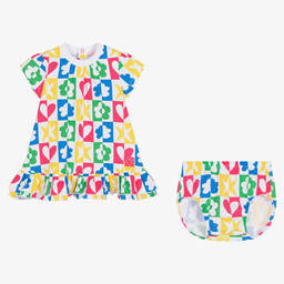 Agatha Ruiz de la Prada-Girls White Multicolour Shape Dress | Childrensalon Outlet