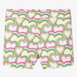 Agatha Ruiz de la Prada-Girls White & Pink Heart Cotton Shorts | Childrensalon Outlet