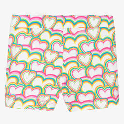 Agatha Ruiz de la Prada-Girls White & Pink Heart Cotton Shorts | Childrensalon Outlet
