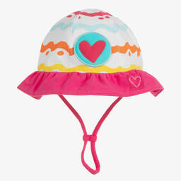 Agatha Ruiz de la Prada-Girls White Squiggle Print Cotton Sun Hat | Childrensalon Outlet