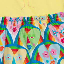 Agatha Ruiz de la Prada-Girls Yellow & Blue Cotton Heart Dress | Childrensalon Outlet