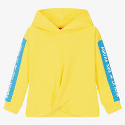 Agatha Ruiz de la Prada-Girls Yellow Cotton Hoodie | Childrensalon Outlet