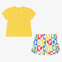 Agatha Ruiz de la Prada-Желтый топ с сердцем и шорты из хлопка | Childrensalon Outlet