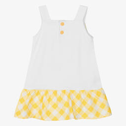 Agatha Ruiz de la Prada-Girls Yellow Heart Print Cotton Dress | Childrensalon Outlet