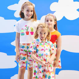 Agatha Ruiz de la Prada-Оранжевое платье с кактусами и сердцем | Childrensalon Outlet