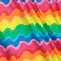 Agatha Ruiz de la Prada-فستان قطن جيرسي مقلم لون زهري | Childrensalon Outlet