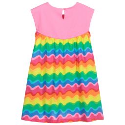 Agatha Ruiz de la Prada-فستان قطن جيرسي مقلم لون زهري | Childrensalon Outlet