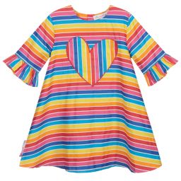 Agatha Ruiz de la Prada-Rainbow Stripe Cotton Dress | Childrensalon Outlet