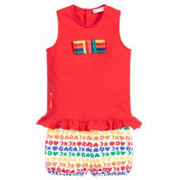 Agatha Ruiz de la Prada-Red Cotton Shorts Set | Childrensalon Outlet
