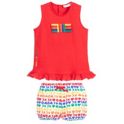Agatha Ruiz de la Prada-Red Cotton Shorts Set | Childrensalon Outlet
