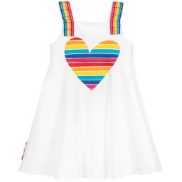 Agatha Ruiz de la Prada-White Rainbow Heart Dress | Childrensalon Outlet