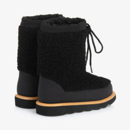 Age of Innocence-Boys Black Bouclé Winter Boots | Childrensalon Outlet