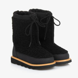 Age of Innocence-Boys Black Bouclé Winter Boots | Childrensalon Outlet