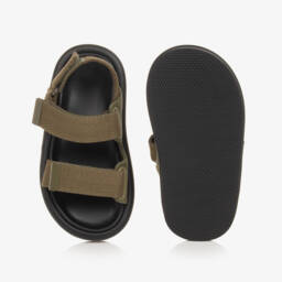 Age of Innocence-Boys Khaki Canvas Strap Sandals | Childrensalon Outlet