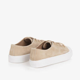 ايج اوف انوسنس-حذاء رياضي بأربطة جلد شامواه لون بيج للأولاد | Childrensalon Outlet