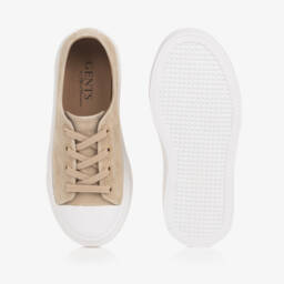 ايج اوف انوسنس-حذاء رياضي بأربطة جلد شامواه لون بيج للأولاد | Childrensalon Outlet