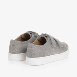 ايج اوف انوسنس-حذاء رياضي بشريط لاصق جلد لون رمادي للأولاد | Childrensalon Outlet