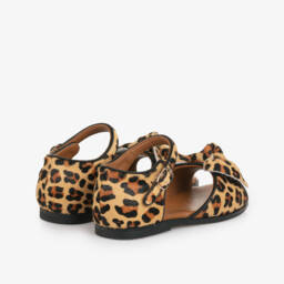 Age of Innocence-Girls Beige Leopard Patterned Leather Sandals | Childrensalon Outlet