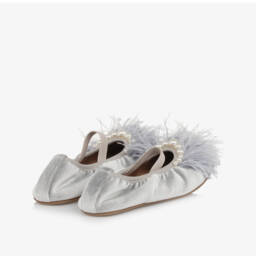 Age of Innocence-Girls Elegant Grey Velvet Slippers | Childrensalon Outlet