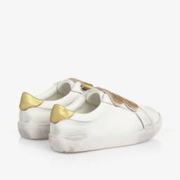 Age of Innocence-Girls Gold-Trimmed Leather Trainers | Childrensalon Outlet