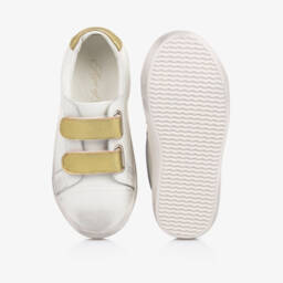 Age of Innocence-Girls Gold-Trimmed Leather Trainers | Childrensalon Outlet