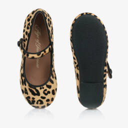 Age of Innocence-Girls Leopard Patterned Beige Flats | Childrensalon Outlet