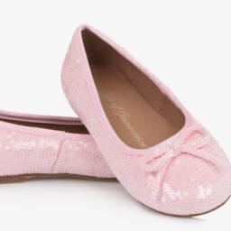 Age of Innocence-Girls Shimmering Pink Sequined Flats | Childrensalon Outlet