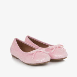 Age of Innocence-Girls Shimmering Pink Sequined Flats | Childrensalon Outlet