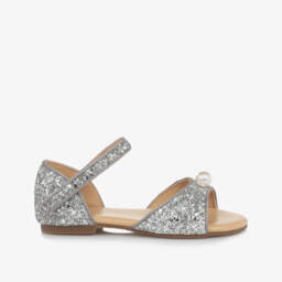 Age of Innocence-Серебристые блестящие сандалии с жемчугом для девочек | Childrensalon Outlet