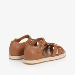 Age of Innocence-Girls Tan T-Bar Leather Sandals | Childrensalon Outlet