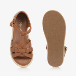 Age of Innocence-Girls Tan T-Bar Leather Sandals | Childrensalon Outlet