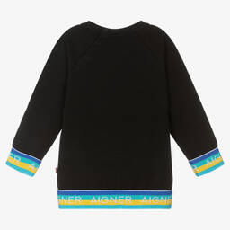 AIGNER-Baby Boys Black Cotton Sweatshirt | Childrensalon Outlet