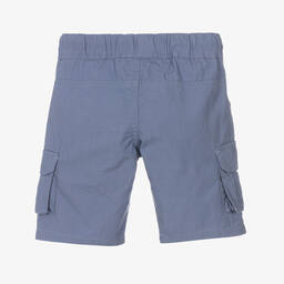 AIGNER-Baby Boys Blue Cotton Cargo Shorts | Childrensalon Outlet