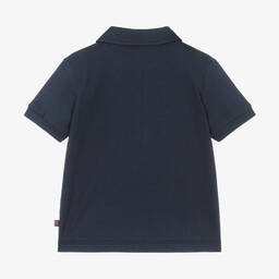 AIGNER-Baby Boys Blue Cotton Polo Shirt | Childrensalon Outlet