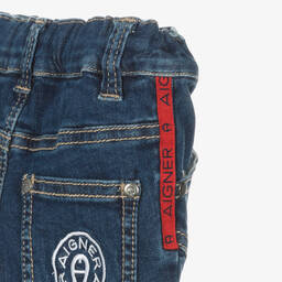 AIGNER-Baby Boys Blue Denim Logo Shorts | Childrensalon Outlet