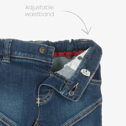 AIGNER-Baby Boys Blue Denim Logo Shorts | Childrensalon Outlet