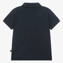 AIGNER-Baby Boys Blue & Gold Cotton Polo Shirt | Childrensalon Outlet