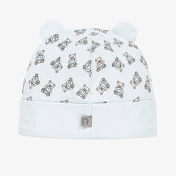 AIGNER-Baby Boys Blue Pima Cotton Bear Hat | Childrensalon Outlet