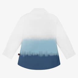 AIGNER-Baby Boys Blue & White Tie-Dye Shirt | Childrensalon Outlet