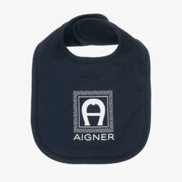 AIGNER-Baby Boys Classic Blue Feeding Bib | Childrensalon Outlet