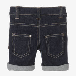 AIGNER-شورت أطفال ولادي قطن دنيم لون أزرق داكن | Childrensalon Outlet