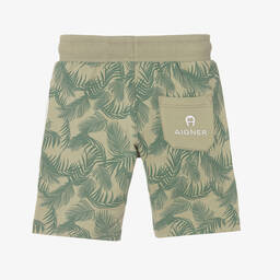 AIGNER-Зеленые шорты с пальмами | Childrensalon Outlet