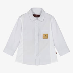 AIGNER-Хлопковая рубашка в серую полоску для малышей | Childrensalon Outlet