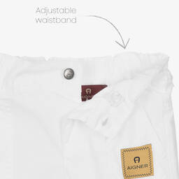 اقنر-شورت برمودا أطفال ولادي قطن لون أبيض | Childrensalon Outlet