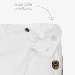 AIGNER-شورت أطفال ولادي قطن لون أبيض | Childrensalon Outlet