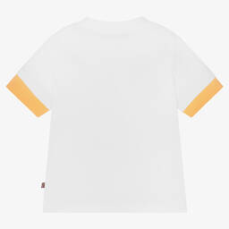 AIGNER-Baby Boys White & Orange Cotton Logo T-Shirt | Childrensalon Outlet