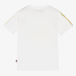 AIGNER-Baby Boys White Paint Splash T-Shirt | Childrensalon Outlet