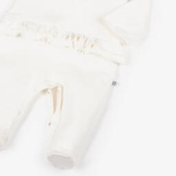 AIGNER-Baby Girls Ivory Cotton Babygrow with Ruffle Trim | Childrensalon Outlet