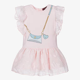 AIGNER-Розовое блестящее платье с принтом-сумкой | Childrensalon Outlet